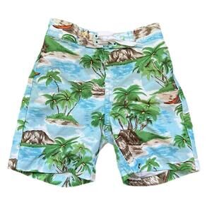 Janie and Jack Island Print Swim Shorts - 3-6m